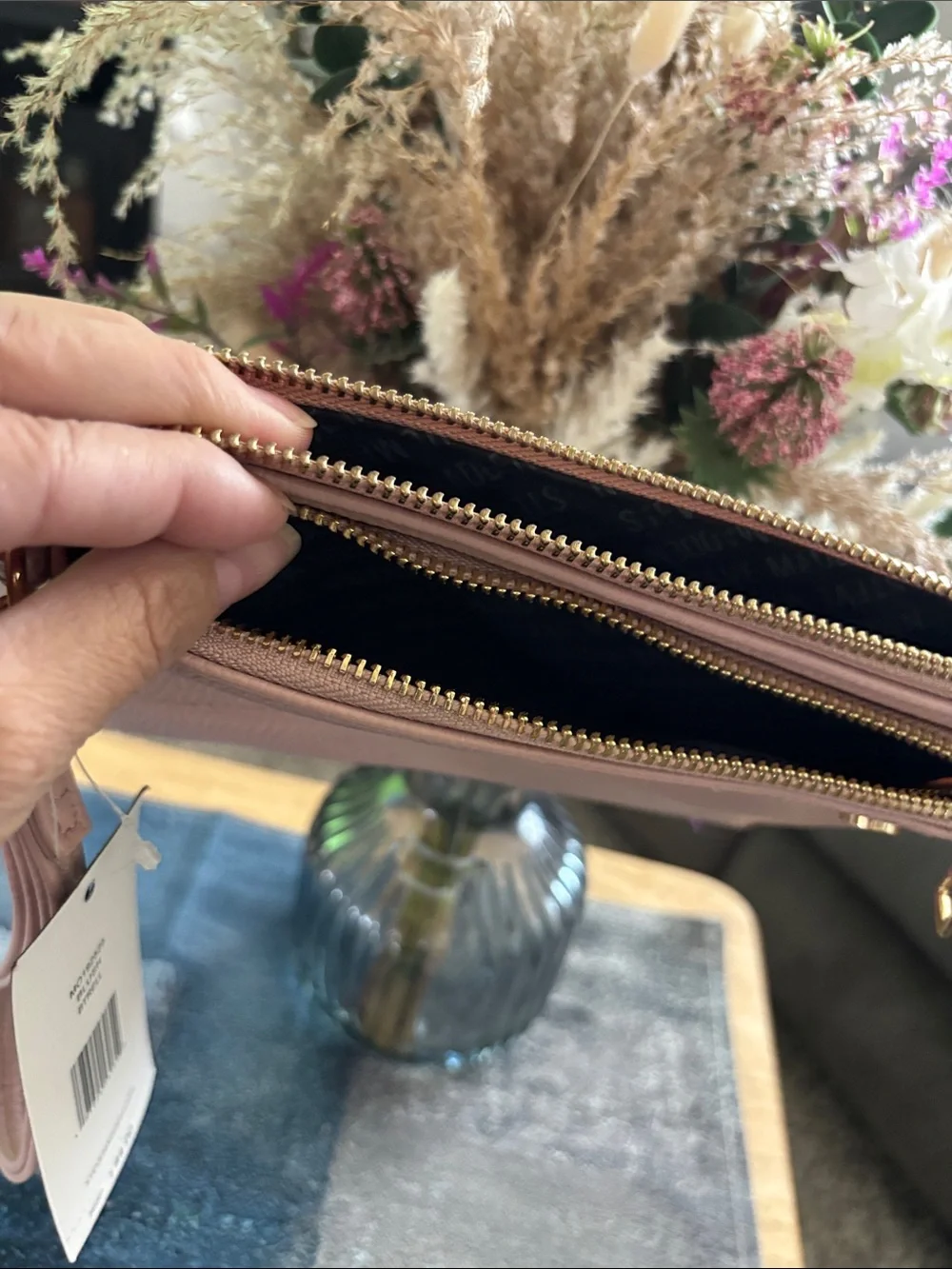 Steve Madden Pink Pebbled Leather Wristlet Clutch